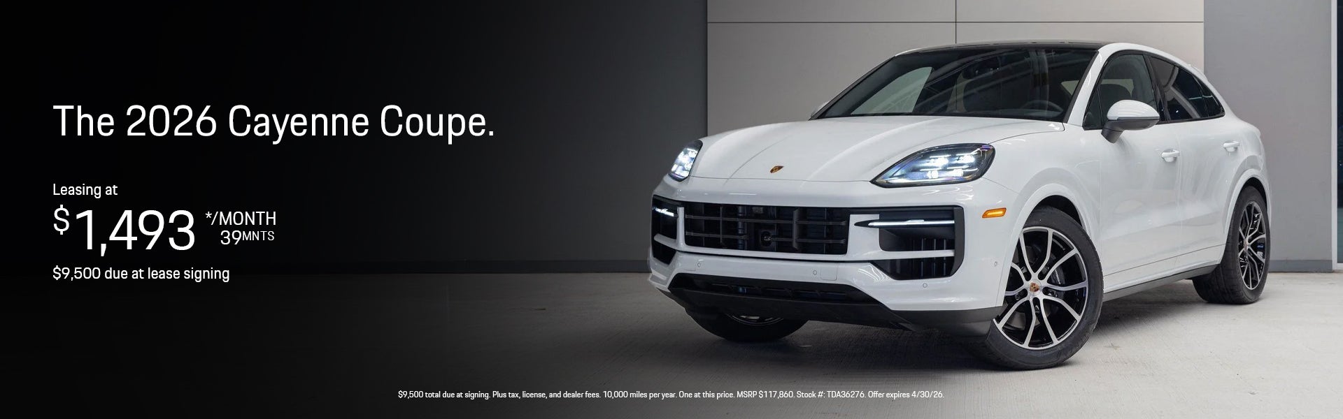 2026 Cayenne Coupe Lease Banner