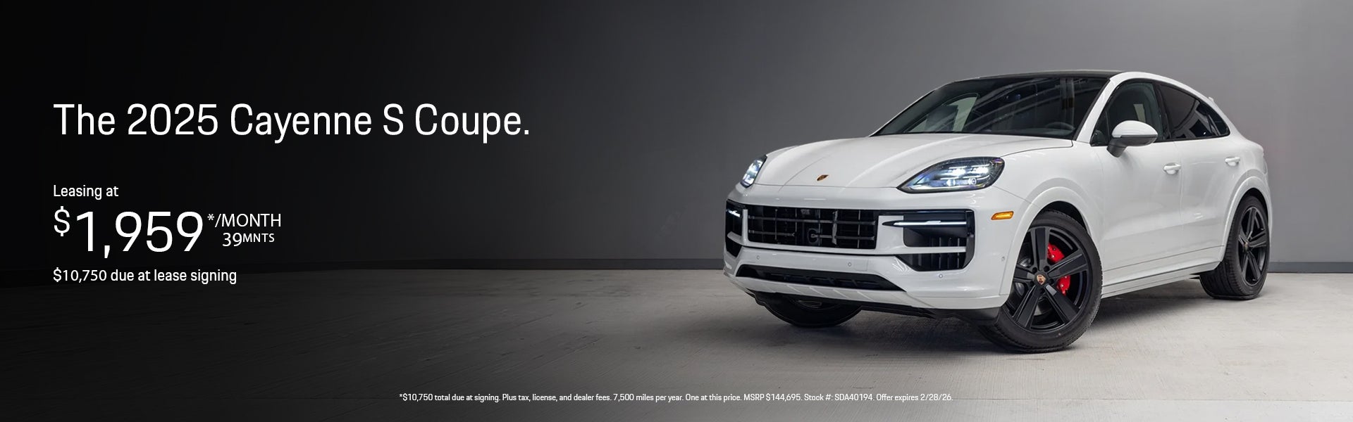 2025 Cayenne S Coupe Special Banner