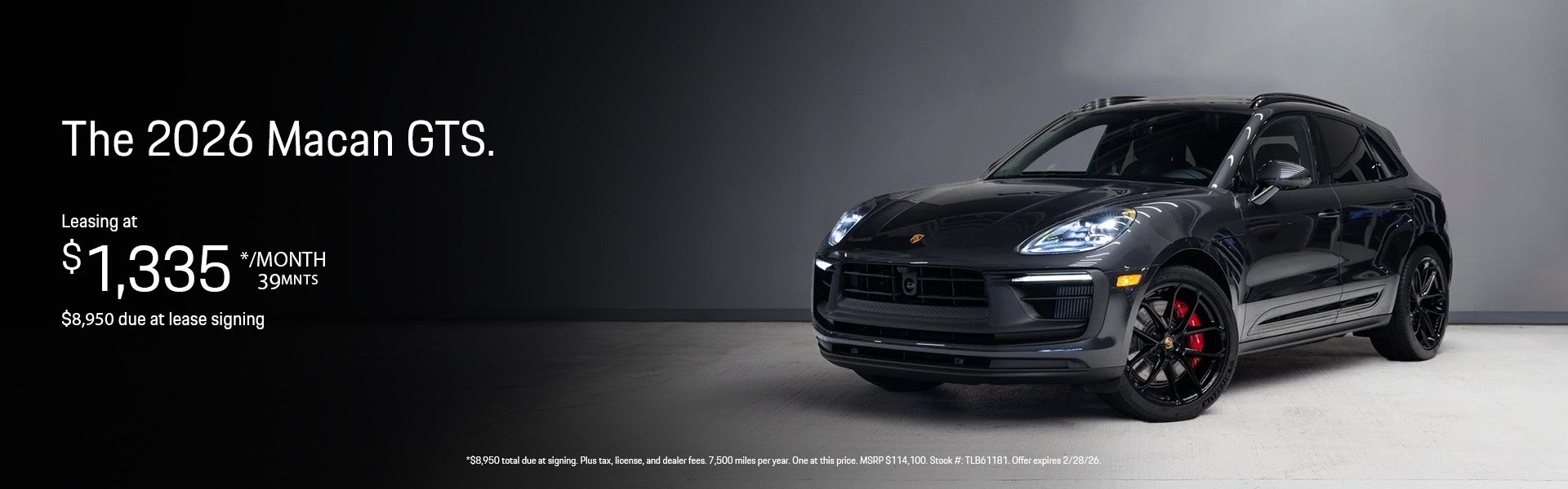 2026 Macan GTS Lease Special Banner