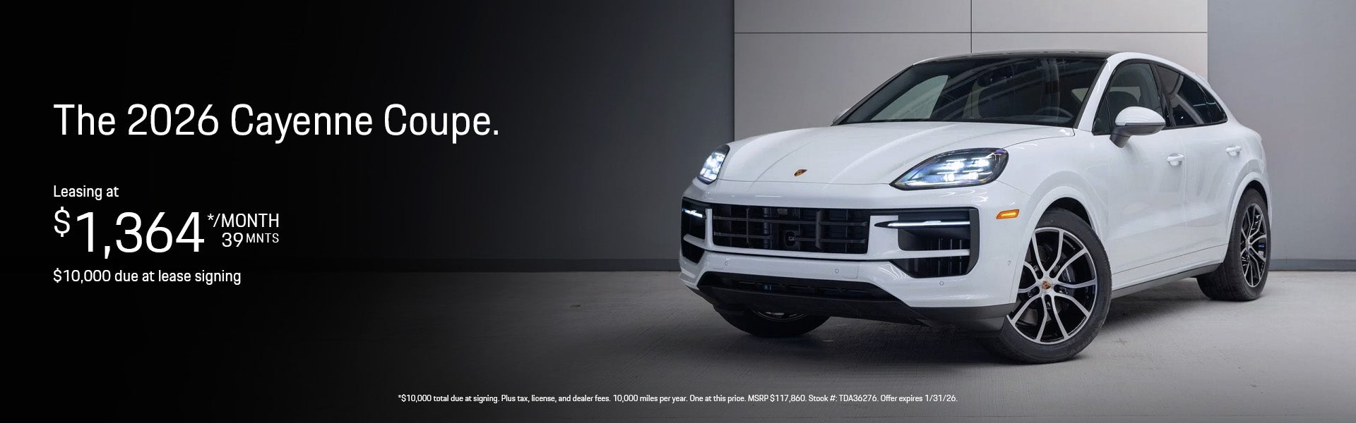 2026 Cayenne Coupe Lease Banner