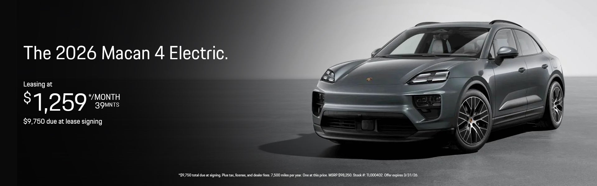 2026 Macan 4 Electric Lease Special Banner