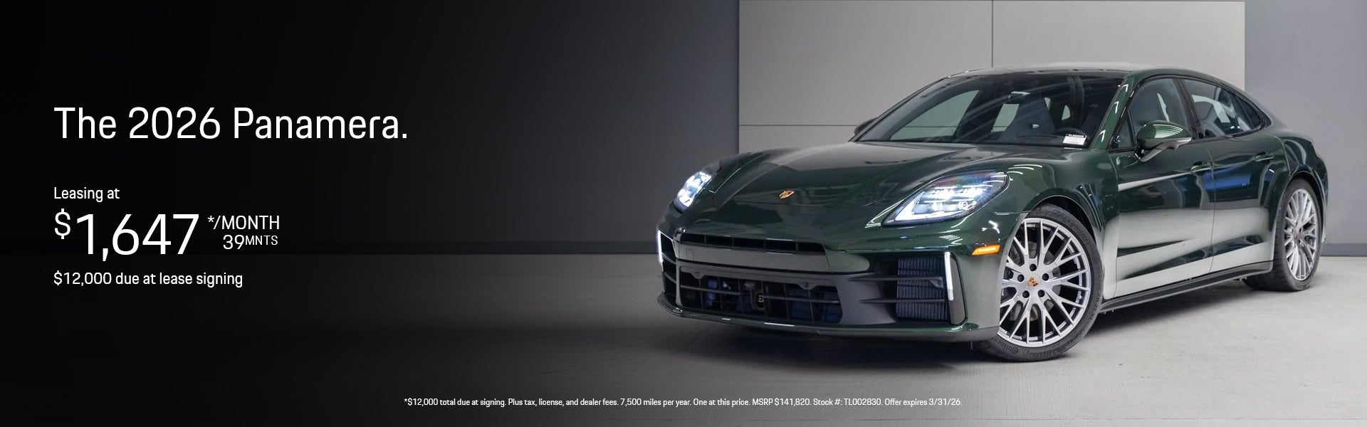 2026 Panamera Lease Special Banner