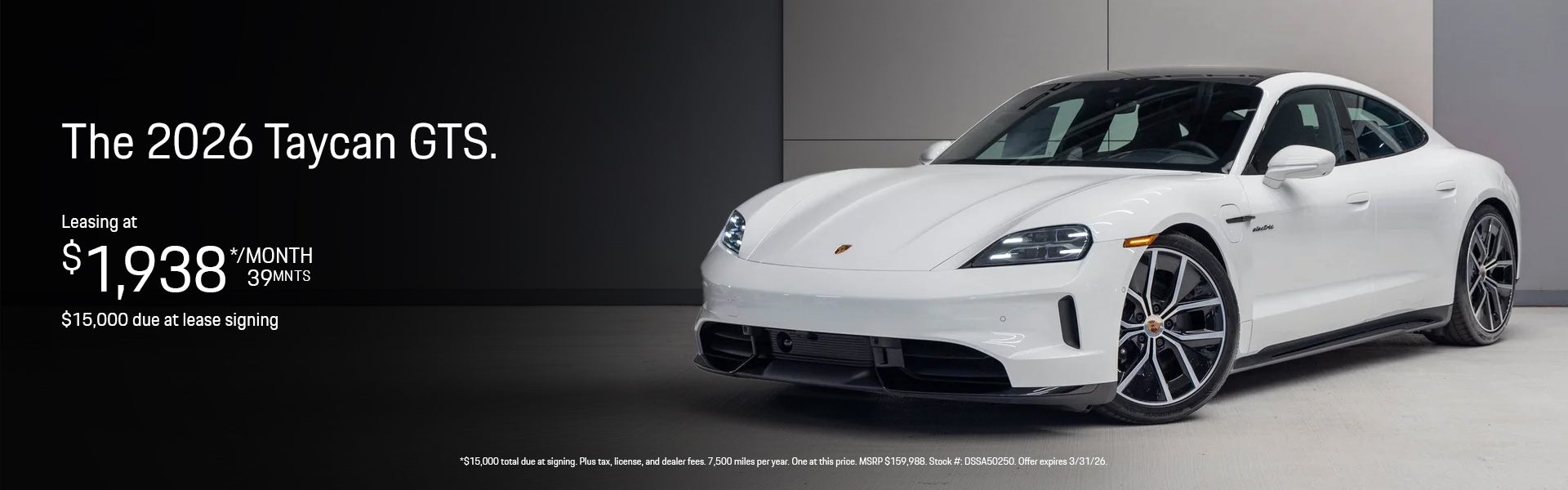 2026 Taycan GTS Lease Special Banner