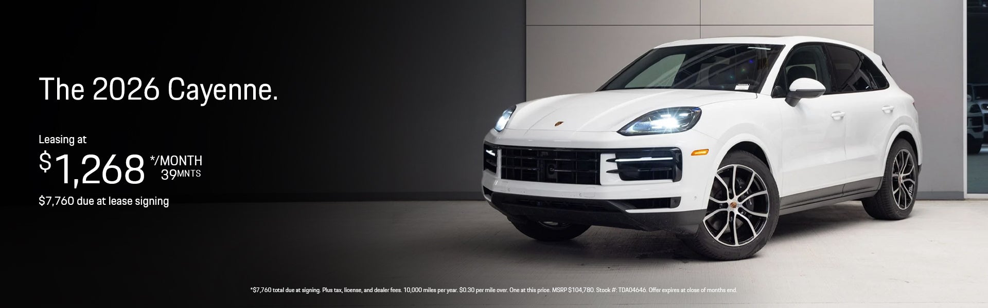 2026 Cayenne Lease Banner