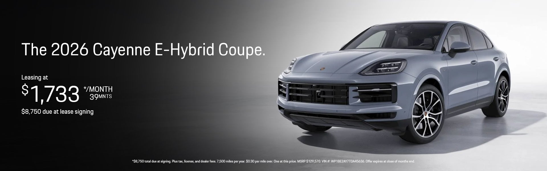 2026 Cayenne E-Hybrid Coupe Lease Banner